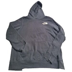 The North Face Men's Black Hooded Sweatshirt Large Logo Hiking Outdoors